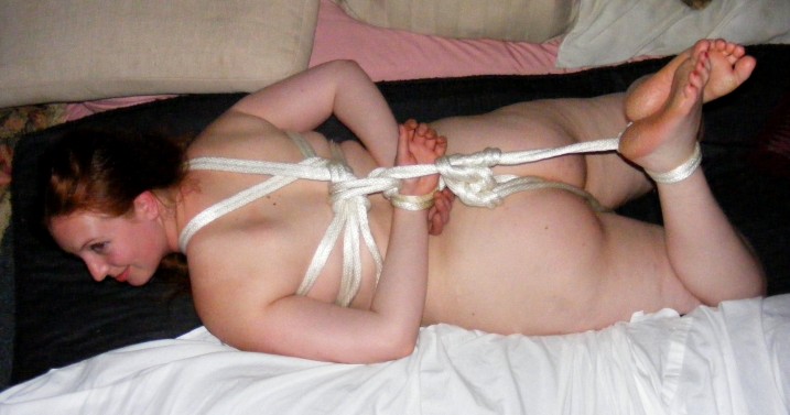 Lacey Field naked and hogtied